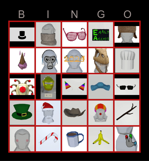 Gorilla tag cosmetics Bingo Card