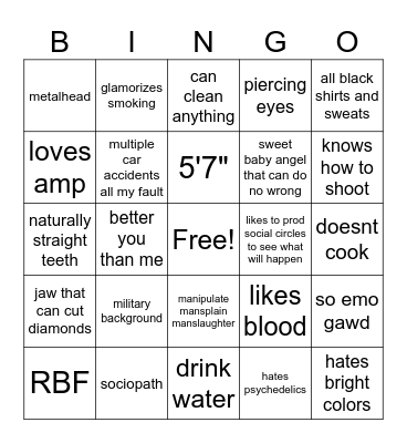 Bro Bingo Card