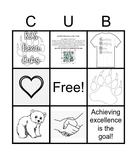 Bear Cub BINGO Card