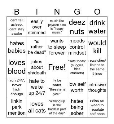 mutelation binga Bingo Card