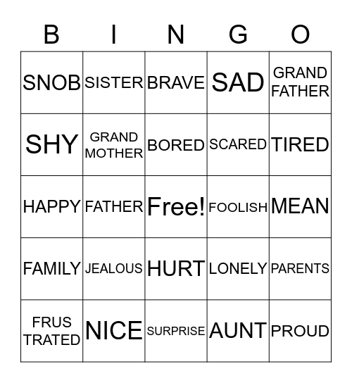 SIGN LANGUAGE BINGO Card