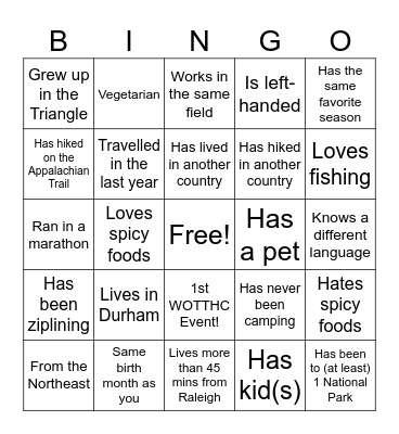 Chili Cook-Off Bingo Card