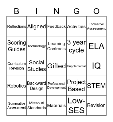 Comparing Curriculums Bingo Card