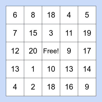 Addition and Subtraction Bingo! Bingo Card