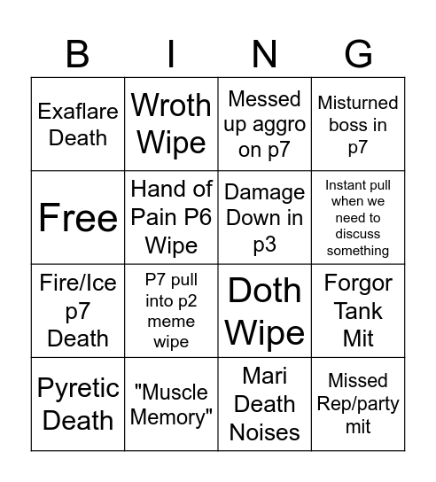 WIMDY DSR Bingo Card