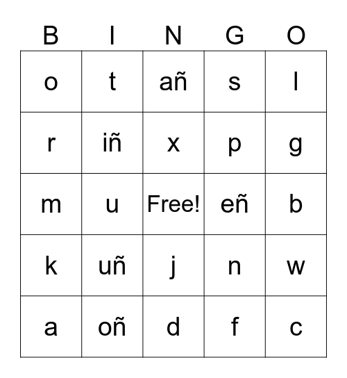 Jiur Bingo Card