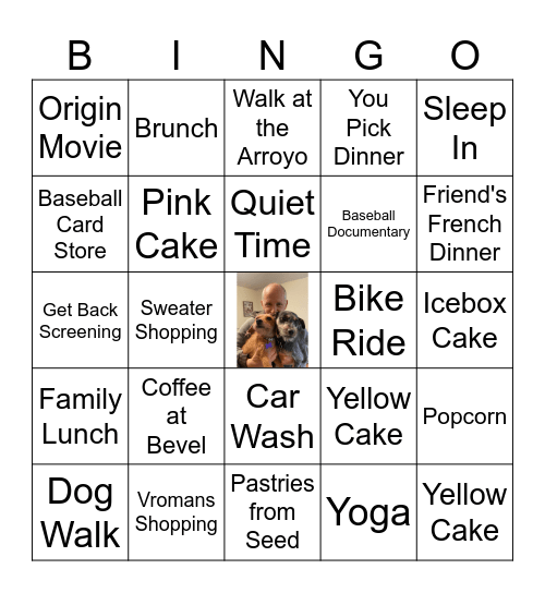 Greg's Birthday Bingo Card