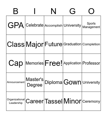 Kevetta & Kevon's Grad Celebration! Bingo Card