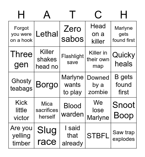 Core Four BDB Bingo Card