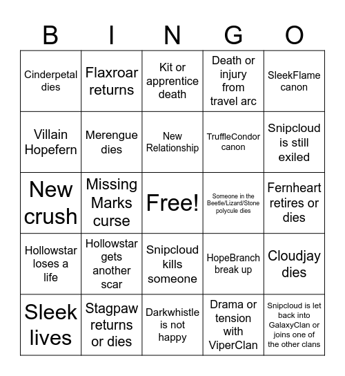 GalaxyClan Year 15 Bingo Card