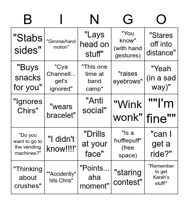 Kyle Bingo Card
