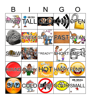 ADJECTIVE BINGO! Bingo Card
