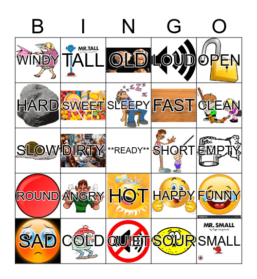 ADJECTIVE BINGO! Bingo Card
