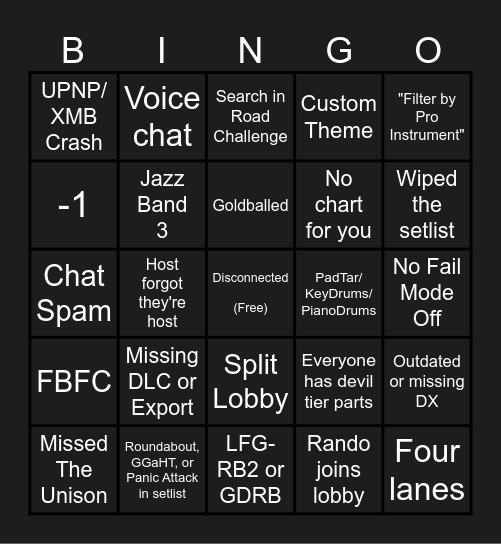 AshCentral Bingo Card
