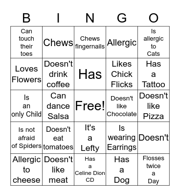 ICE BREAKER BINGO Card