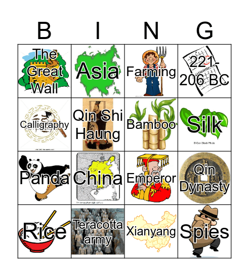 Qin Dynasty Bingo Card