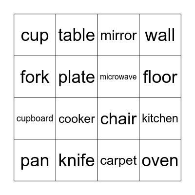 house and flat Bingo Card