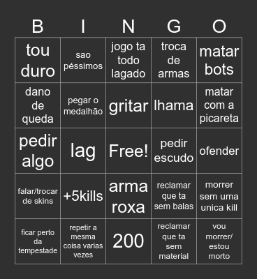 Bingo Fortnite Bingo Card