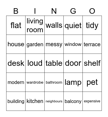 My home Bingo Card