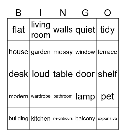 My home Bingo Card