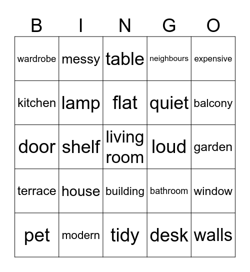 My home Bingo Card