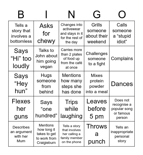 nikki bingo Card