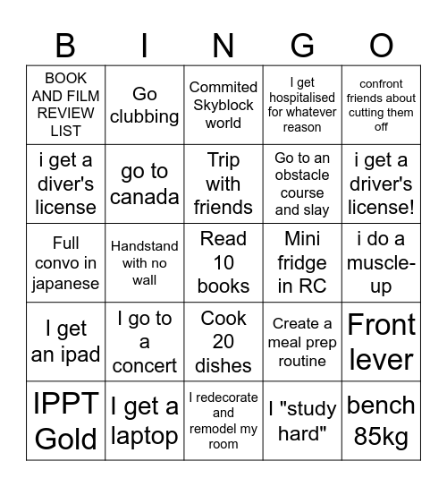 2024 bingo! just me edition Bingo Card