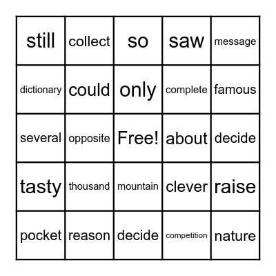 Bingo Card