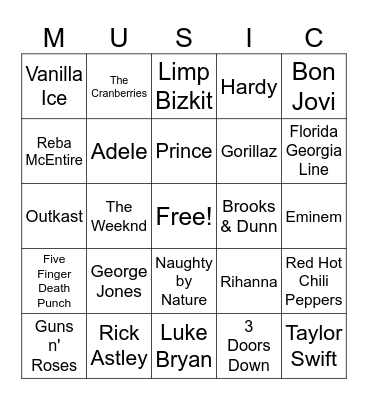 Jams Bingo Card