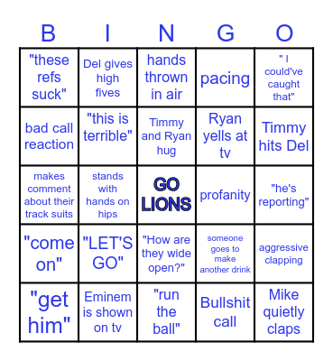 NFC CHAMPIONSHIP Bingo Card