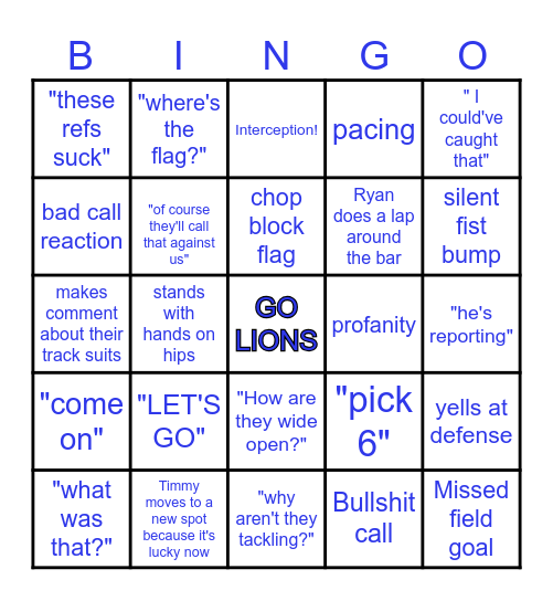 NFC CHAMPIONSHIP Bingo Card