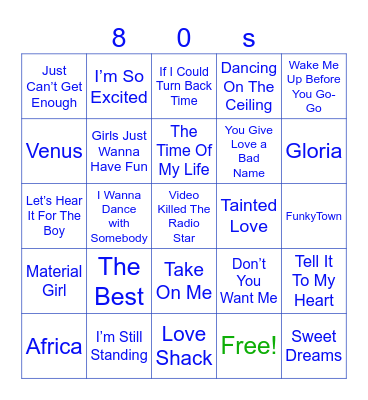 Fifi’s Disco Bingo Card