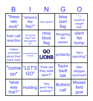 NFC CHAMPIONSHIP Bingo Card