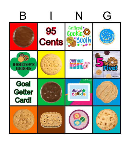 Girl Scout Cookie Bingo Card