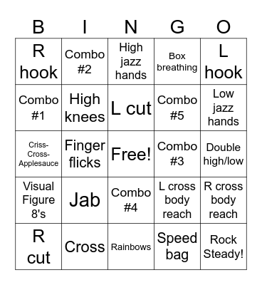 Fighting Back Bingo Card