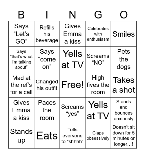 JAYCE KC GAME BINGO Card