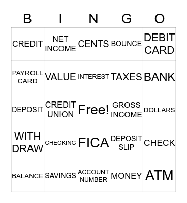 MONEY TALK Bingo Card