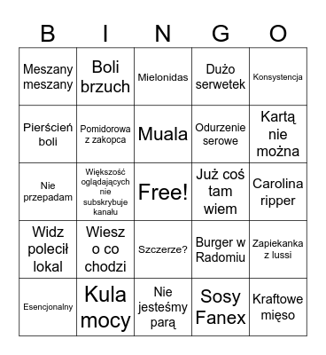 Książulo i Wojek Bingo Card
