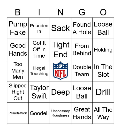 NFL BINGO Card