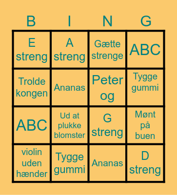 Troldekongen Bingo Card