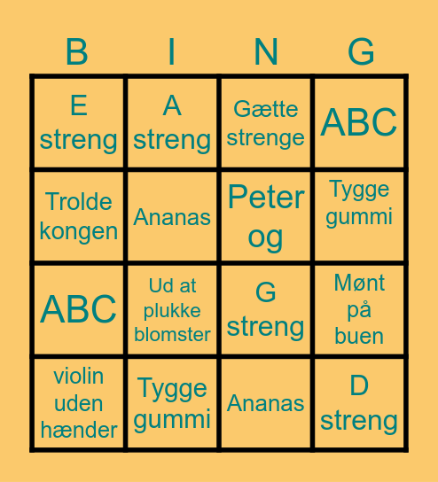 Troldekongen Bingo Card