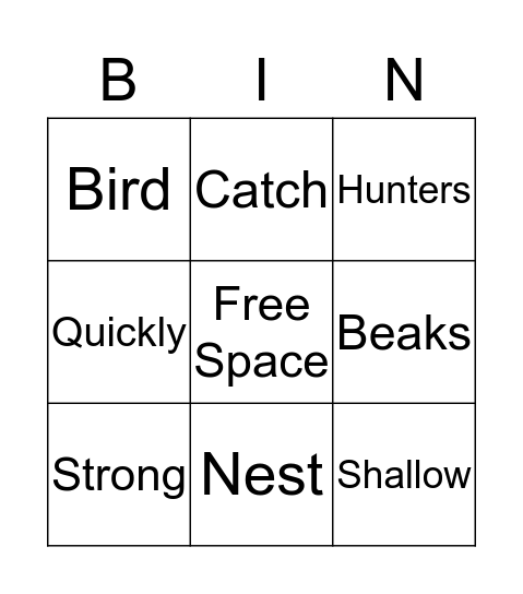 STaR Bingo Card