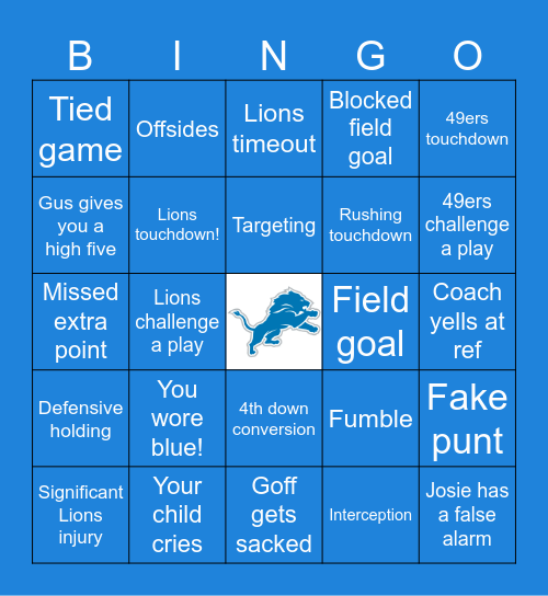 SUNDAY CG BINGO Card