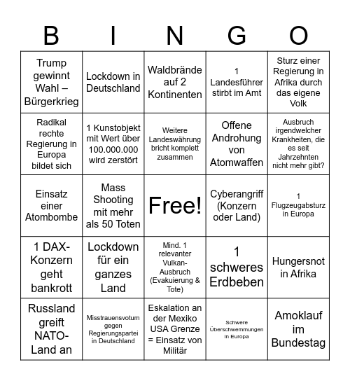 Drama24.de Bingo Card