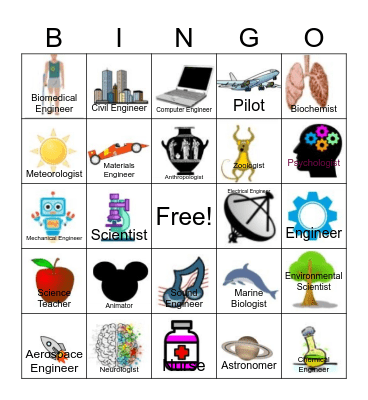 STEM Career Bingo Card