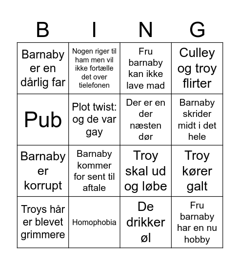 Gamle barnaby afsnit Bingo Card