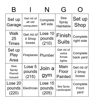 2024 Goals Bingo Card