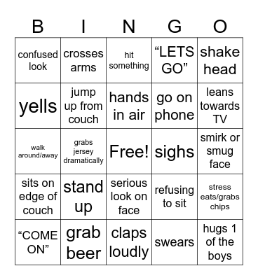 Football Bingo Card
