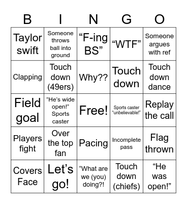 Football Bingo Card