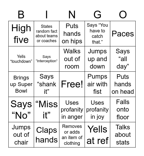 Husband Bingo for Stephen Bingo Card